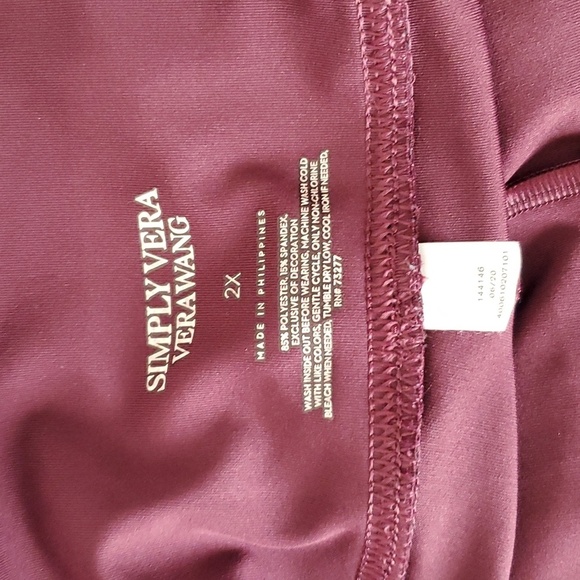 Women's Simply Vera Vera Wang High Rise Faux Leather Shaping Leggings 2X… - Picture 8 of 8